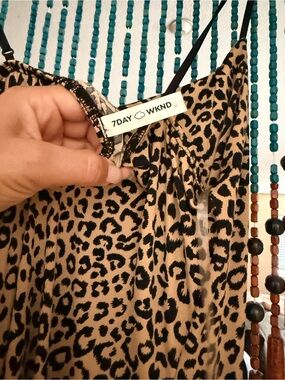 Leopard Print Slip Skirt in Tan and Black